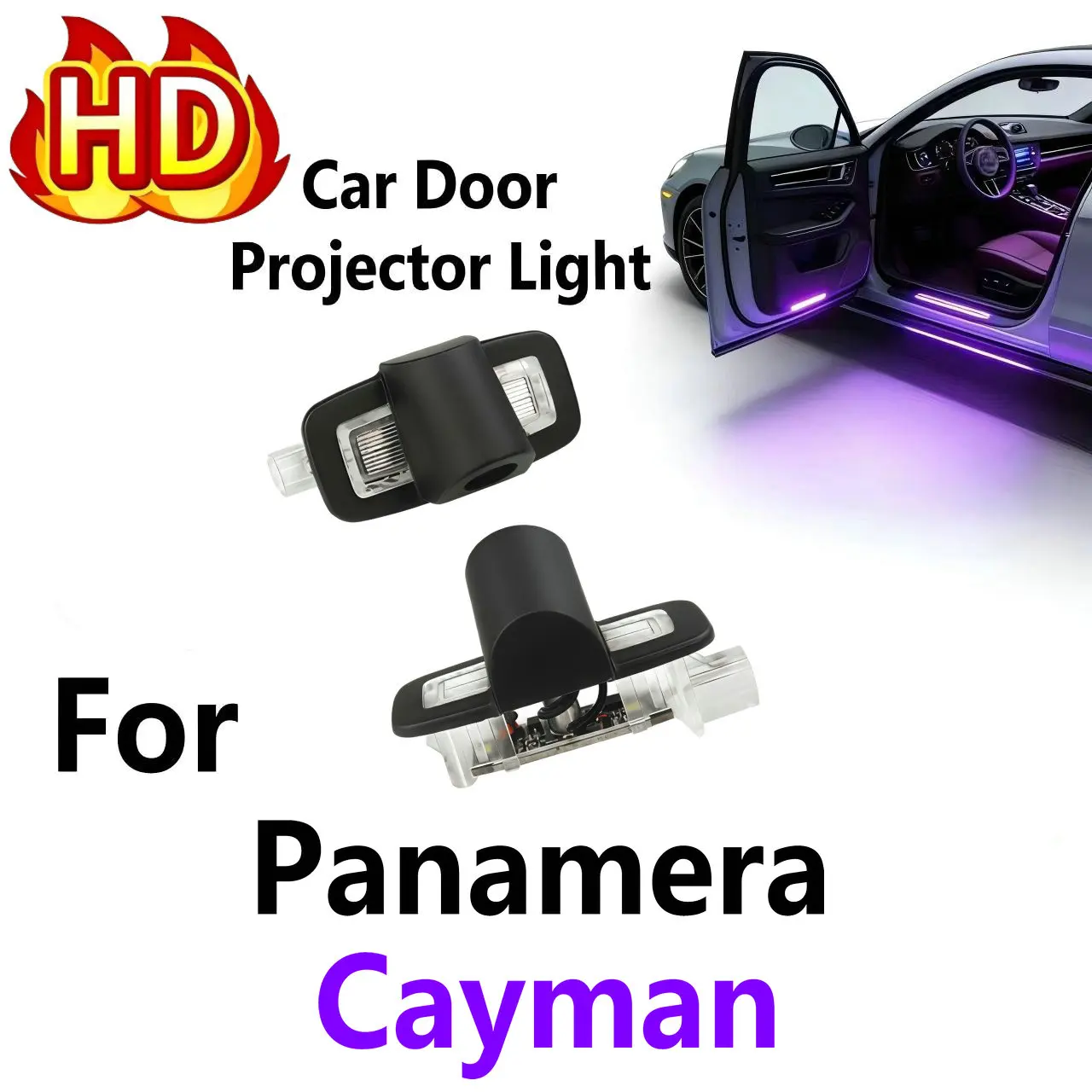 

HD 2Pcs LED Car Door Projector Light For Porsche Cayman Panamera 970 971 Cayenne 911 957 955 958 Macan Boxster GTS Tayan 987 718