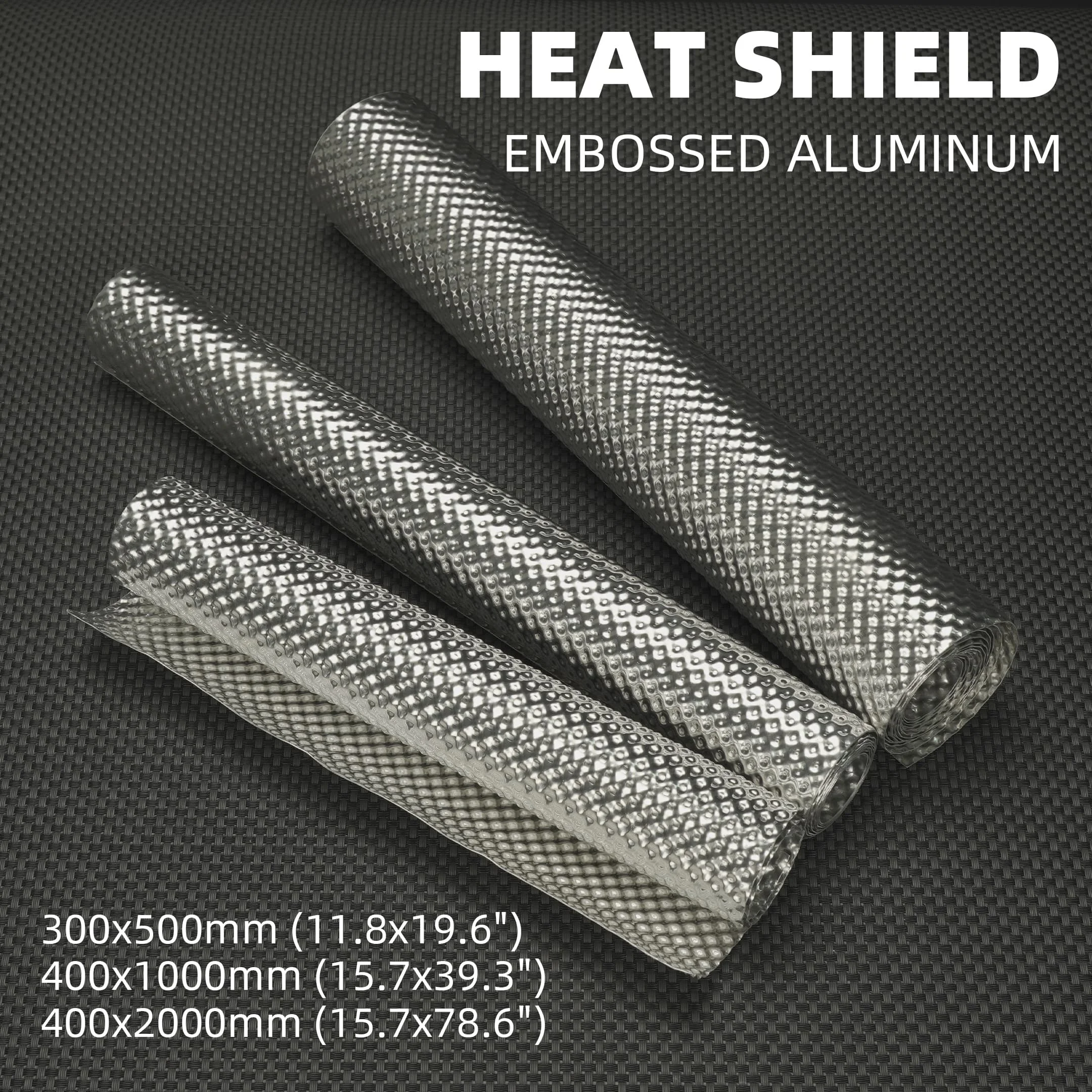 3D Embossed Aluminum Heat Shield for Car Exhaust Pipe Muffler Firewall Fuel Tank Automotive Heat Barrier Shield with Cable Ties