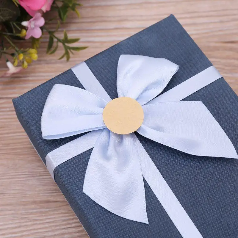 1 ม้วน (500 ชิ้น) Vintage Blank Kraft กระดาษป้ายวงกลม Handmade สติกเกอร์สําหรับบรรจุภัณฑ์ของขวัญหมวดหมู่ DIY