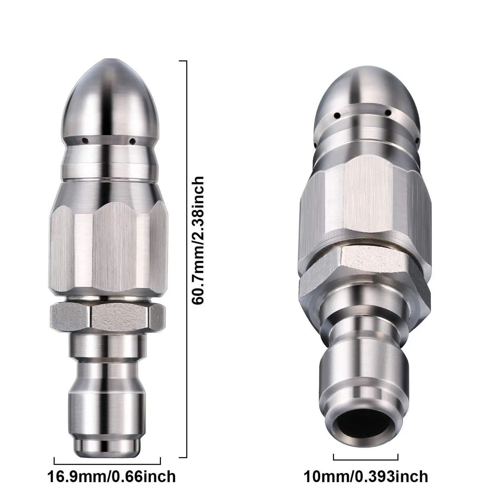 Sewer Jetter Nozzle for Pressure Washer 1/4\'\' Quick Connector Mini Compact Drain Cleaning Nozzle Tips Kit for Drain Jetting Hose