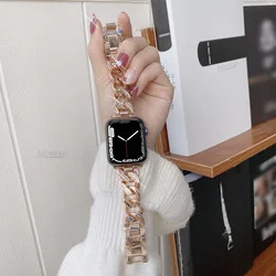 Fashion Diamond metal strap for iwatch band 40mm 41mm 45mm 44mm 38mm 42mm Bracelet for apple watch series se 7 5 6 4 3 wristband