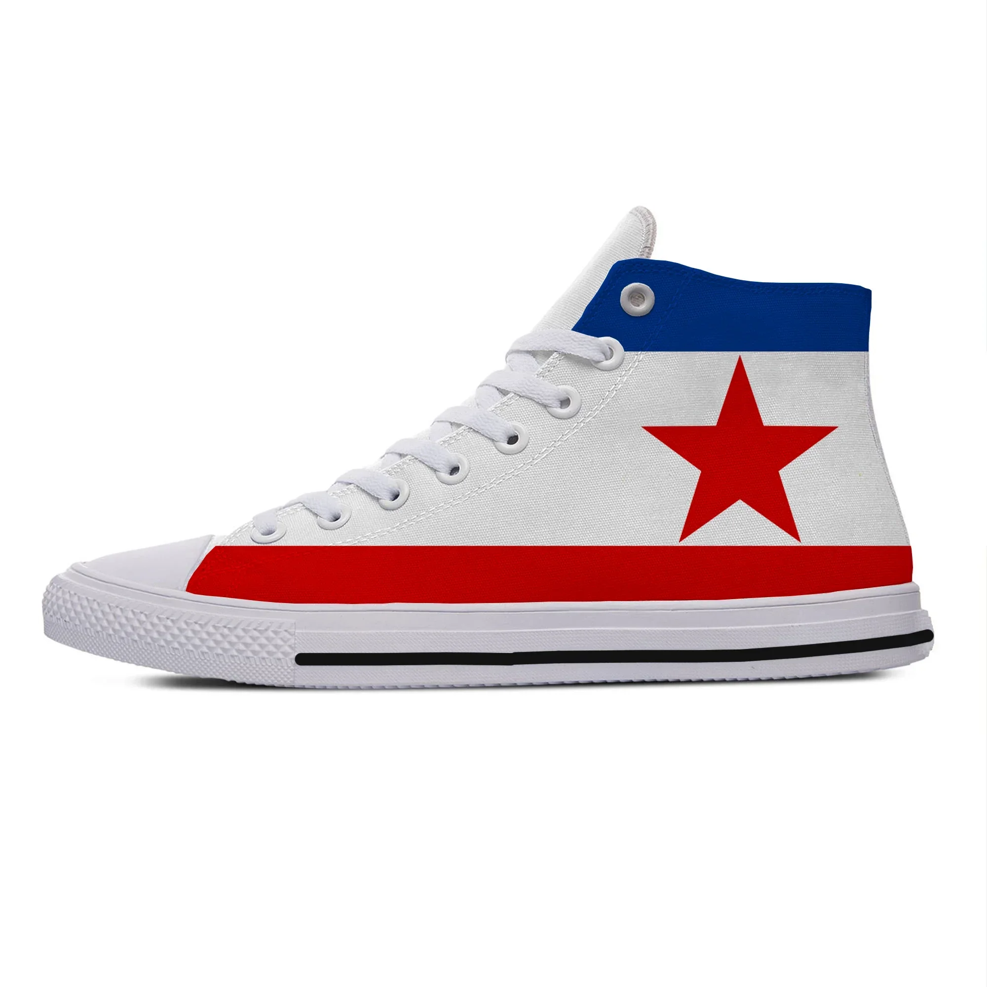 Hot Cool Flag of Yugoslavia New Arrive Fashion Lightweight High Top Canvas Shoes Men Women Casual Shoes Sneakers Board Shoes