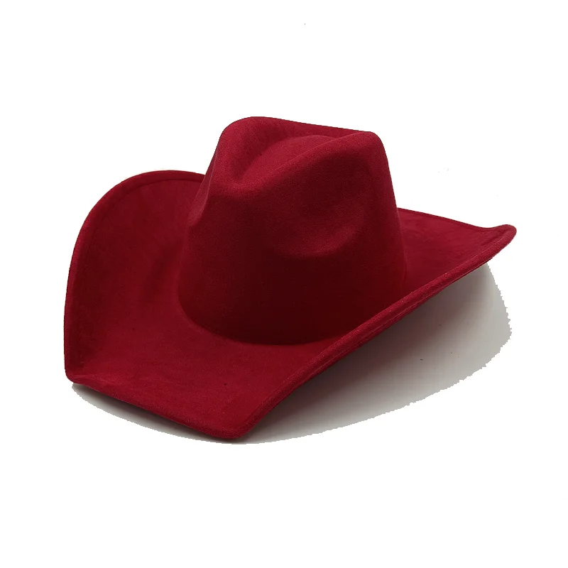 

Western cowboy hat suede hat elastic webbing accessories brim fedora hat men and women classic suede fedora Sombrero