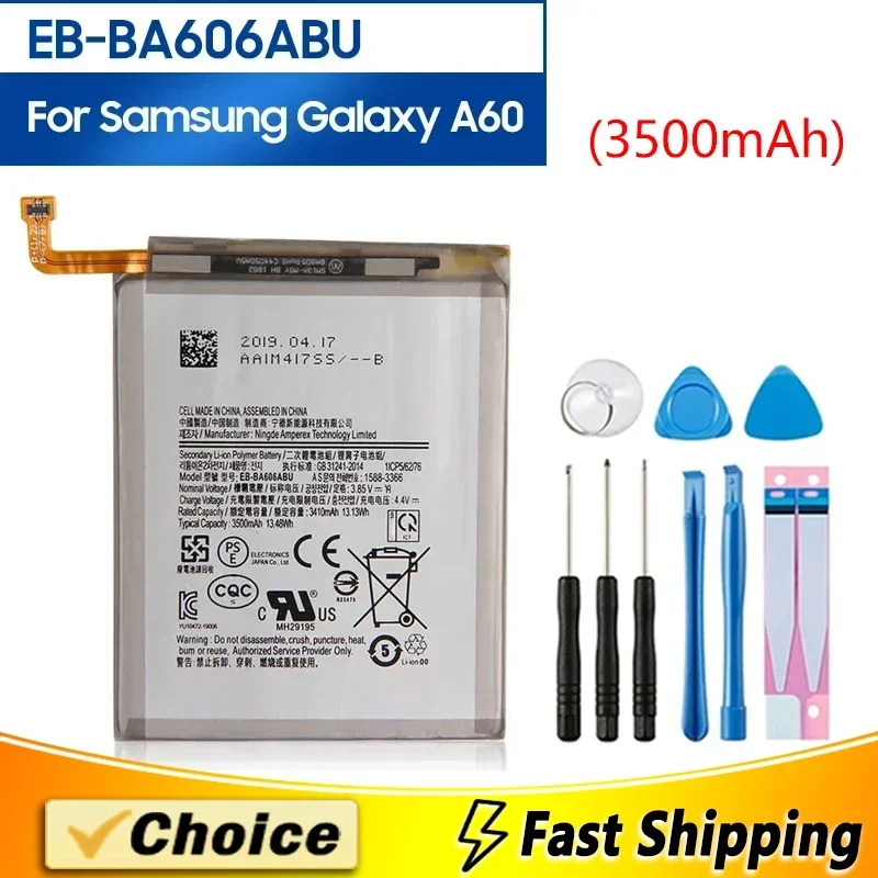 

EB-BA606ABU,Replacement Phone Batatery+Tool,For Samsung Galaxy A60 M40 SM-A606F SM-A6060 SM-A606Y SM-M405F SM-M405FN, 3500mAh