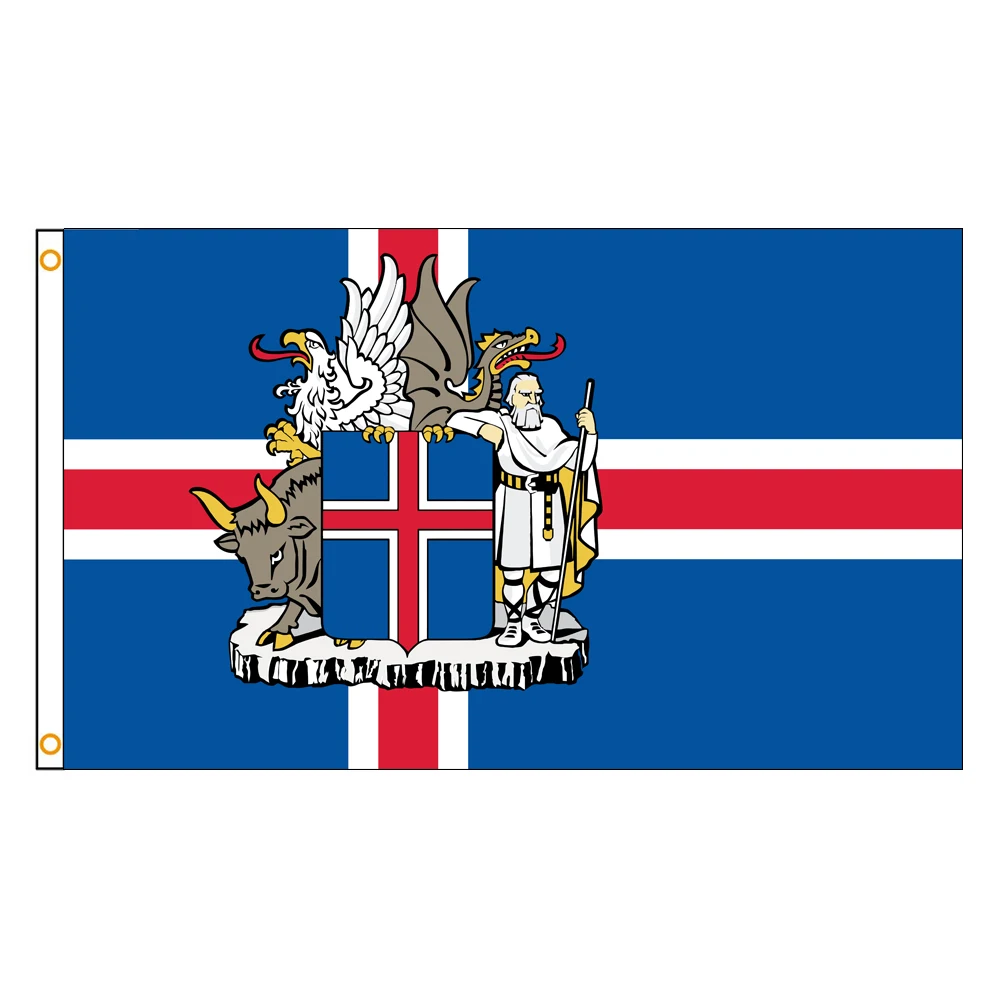 3×5 Ft Iceland Icelandic Ice Land Emblem Flag Polyester Printed Banner Tapestry For Decor