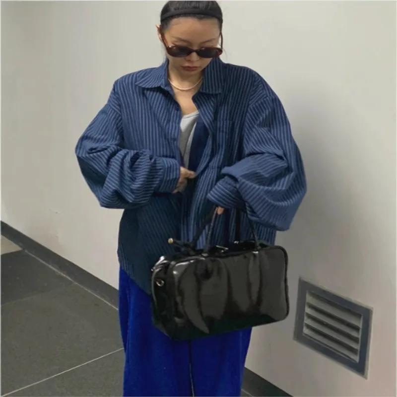 

Johnature новая полосатая рубашка с длинными рукавами, женская свободная повседневная рубашка, новые осенние рубашки с защитой от солнца