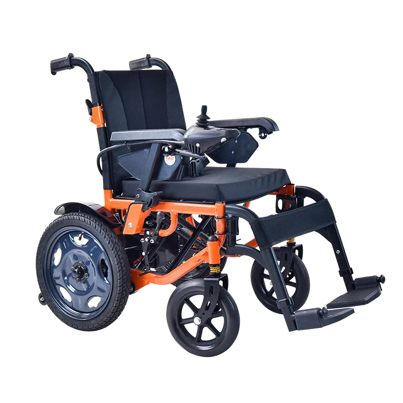Power Handicapped Electric Foldable Wheelchair Handcycle Steel Pipe Frame Wheelchairs For Disabled People