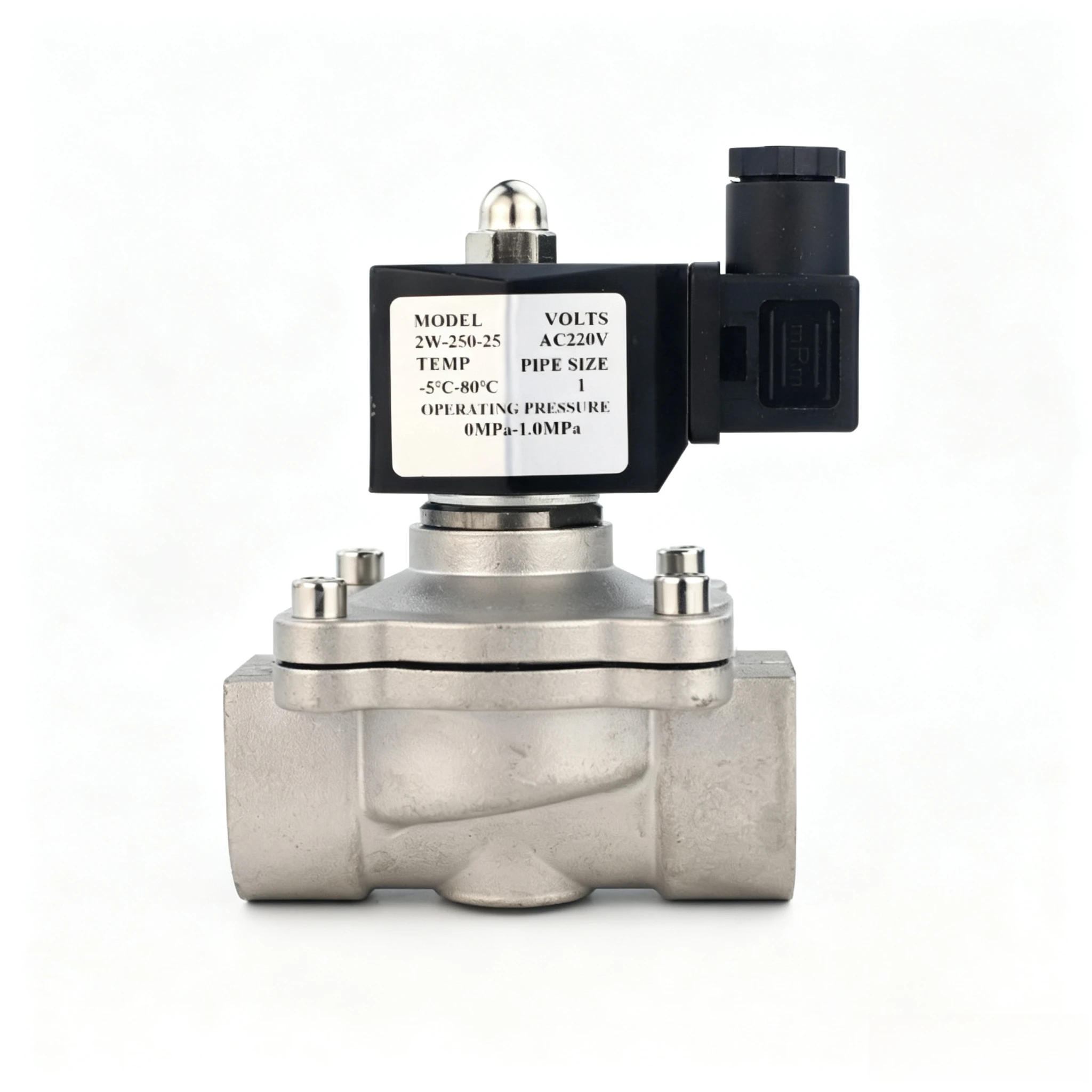 IP65 DIN Coil Stainless Steel Water Solenoid Valve Normally Closed DN15 DN20 1/2