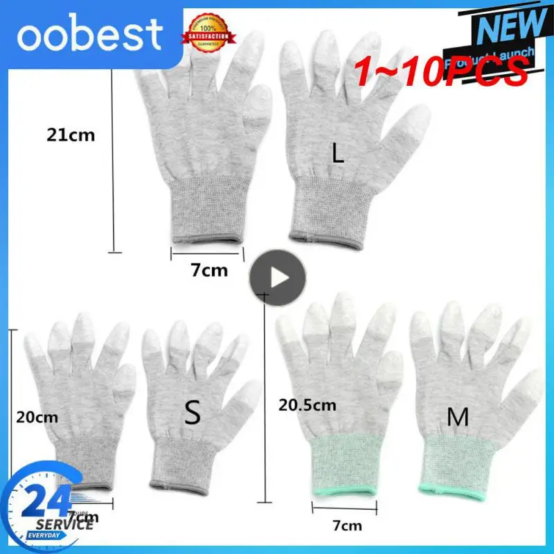 

Антистатические перчатки 1-10 шт., рабочие электронные вязаные перчатки для уборки дома, не скользят, износостойкие, промышленные