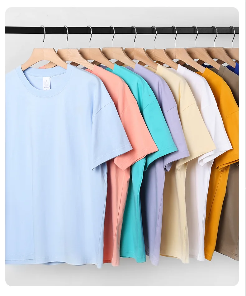 

Mens 100% Cotton T-Shirt Plain Beige Summer Casual Tee Unisex High Quality O-neck 230g Regular Fit Customized Foam Print Top