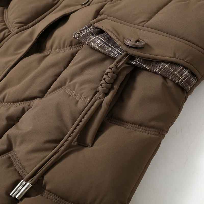 Parkas Women Mid Length Coats Stand Collar Jackets Thick Warm Y2k Streetwear Elegant Jacket Work Coat Autumn Winter 2025