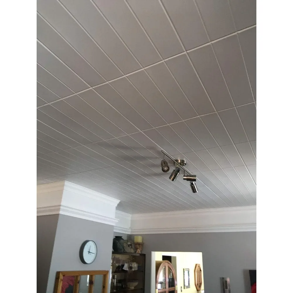 CEILINGS R104 Потолочная плитка из пенопласта с клеем (256 кв. ft./футляр), упаковка из 96, однотонный белый