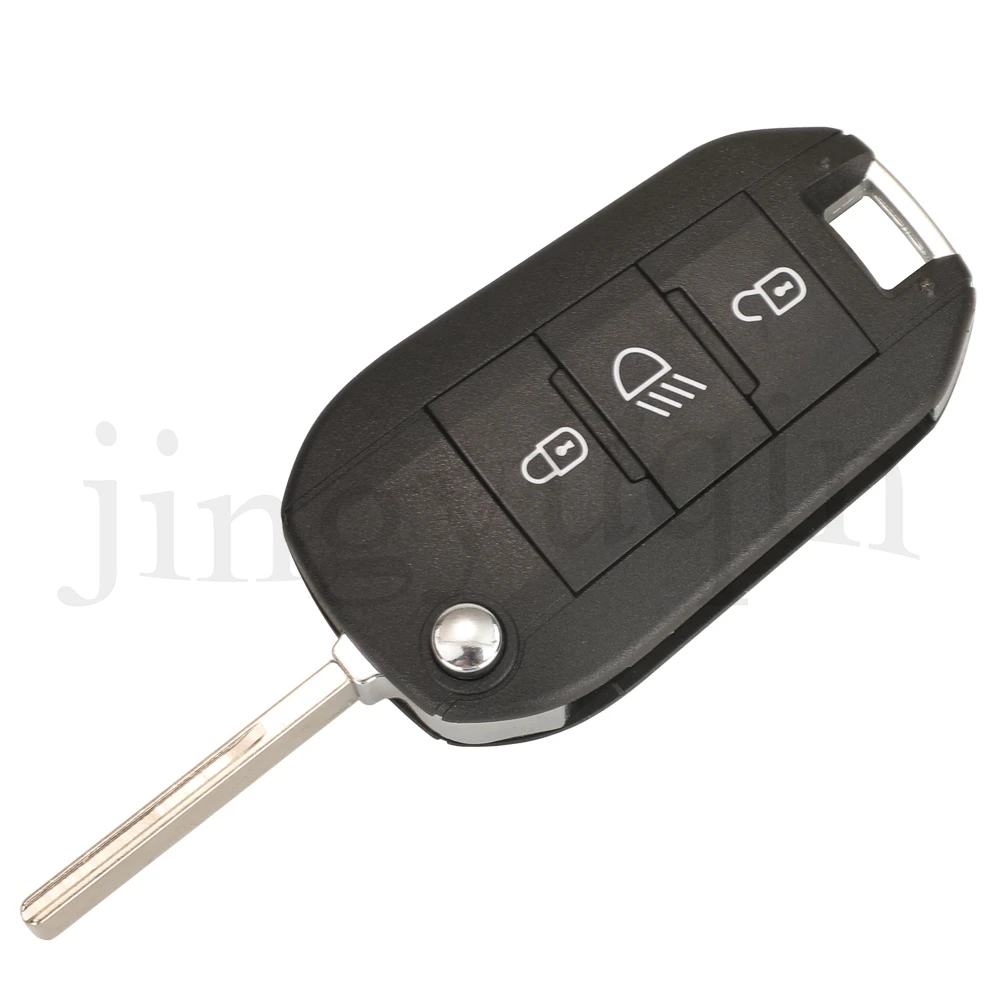 jingyuqin Składana obudowa zdalnego kluczyka samochodowego do Citroen C-Elysee C4-Cactus C3 do Peugeot 208 2008 301 308 508 5008 RCZ Expert