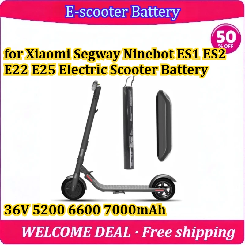 [New] External Expansion Battery Pack for Xiaomi Segway Ninebot ES1 ES2 E22 E25 Electric Scooter Battery 36V 5200-7000mAh