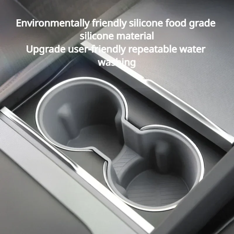 For Tesla New Model 3+ Highland 2024 Central Control Water Cup Holder Limiter Mat Rear Seat Water Cup Support Drink Coaster Pad