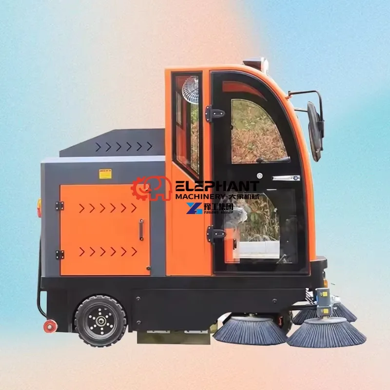 New Industrial Rechargeable Electric Floor Sweeper Machine Heavy Duty Ride-On Sweeper Vacuuming Brush Machine