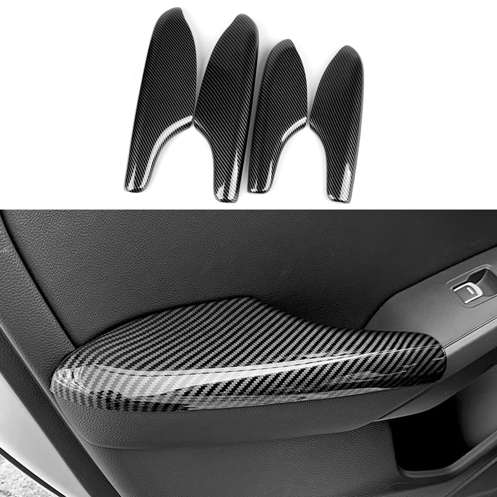 For Honda Civic 11th Gen (2022-2026) Accessories, Steering Wheel Trim, Center Console Gear Shift Panel ,Carbon Fiber ABS Sticker view 3