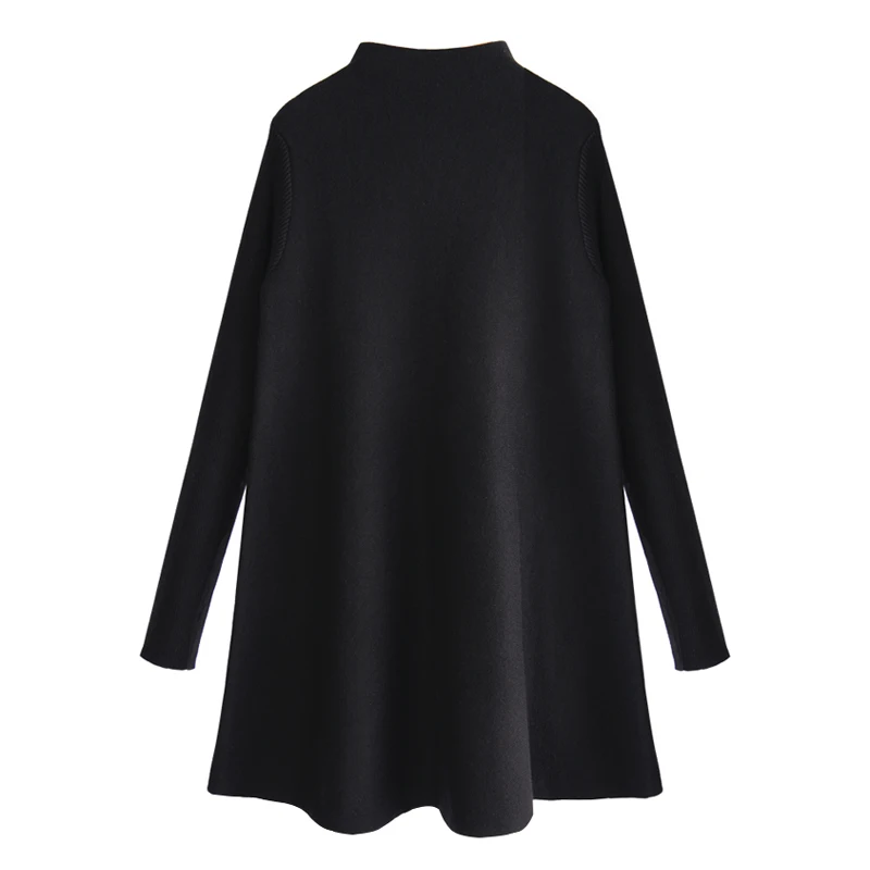 Suéter de Tricô Solto, Camada Base de Comprimento Médio, Outono Inverno, Tamanho Plus, Estilo Coreano, Gola Alta, Corte em A