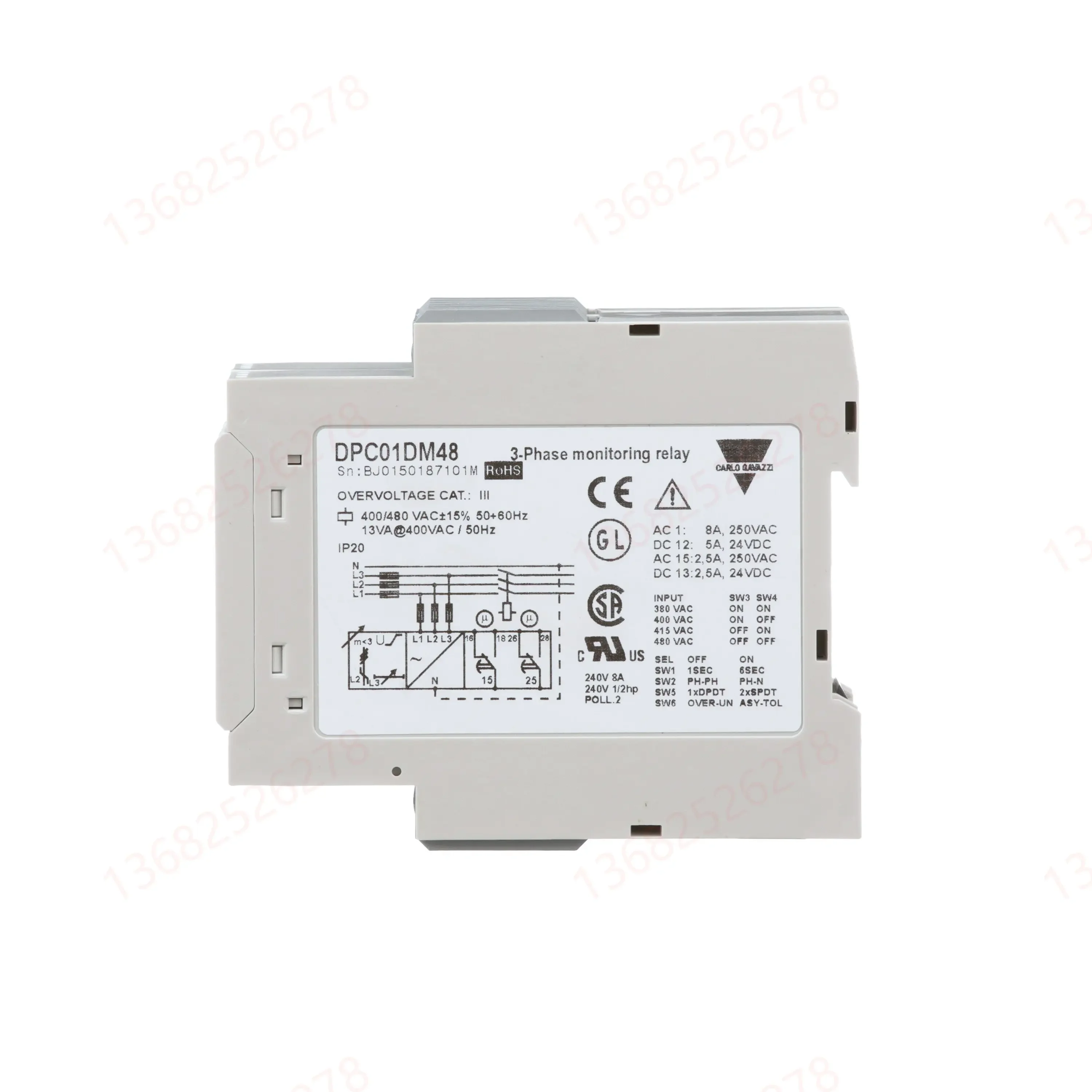 DPC01DM48 Jiale Boutique Ship Used Undervoltage Phase Sequence Protector Voltage Monitoring Relay