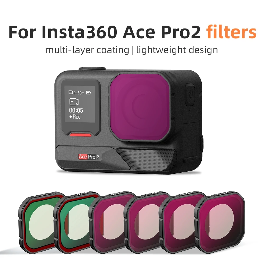 

For Insta360 Ace Pro 2 Lens Filter Set UV CPL ND8/16/32/64 Filter Kit For Insta360 Ace Pro2 Action Camera Protector Accessories