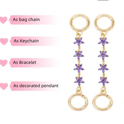 Replacement Decorative Chain Hanging Buckle Chain Bag Shoulder Strap Flower Shape Extension Chain Bag Charms Bag Accessories