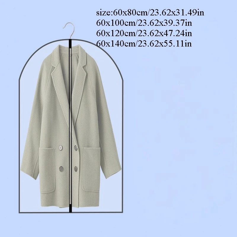 1pc Dustproof Hanging Pocket, Household Fully Transparent Suit Cover, Coat, Dustproof Bag, Wardrobe Can Be Hung