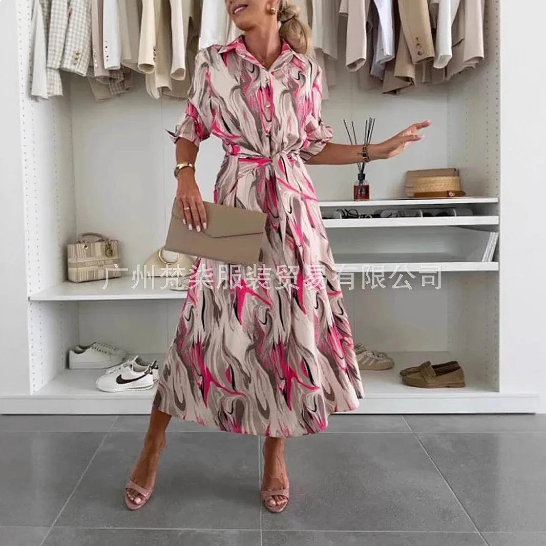 

Striped Print Loose Long Shirt Dress Summer Casual Blouse Dresses Jumpsuit Playsuit Matching Set