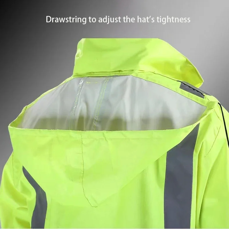 Fishing Hiking Adult Motorcycle Layer Men Raincoat Work Waterproof Pants Double Suit Rain Reflective Raincoat Split Green