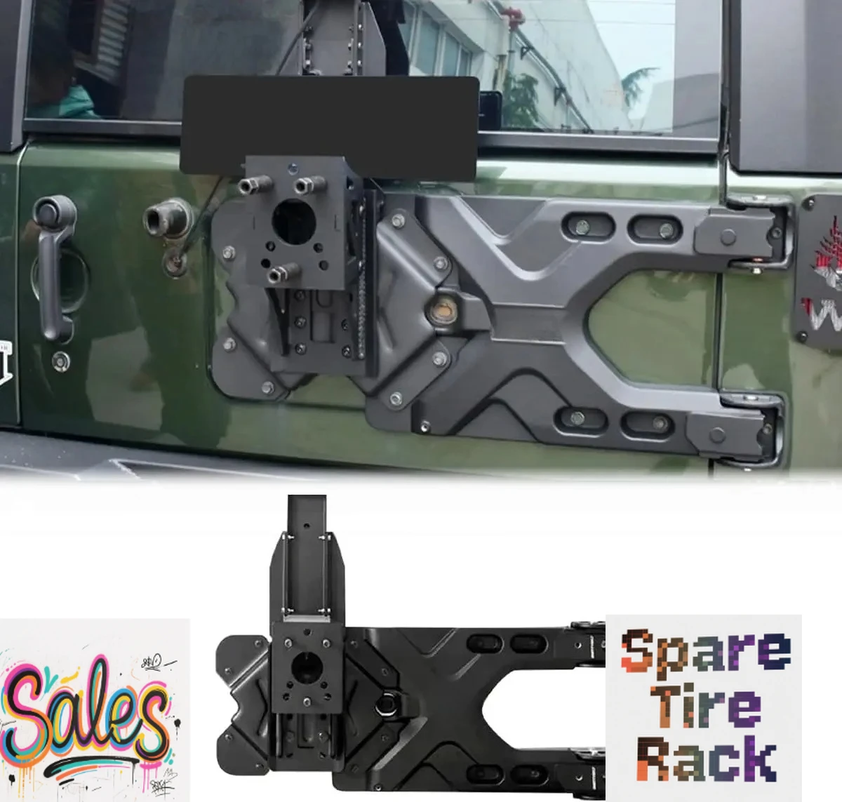 

Practical Spare Wheel Holder for 2007-2018 Wrangler JK JKU Unlimited Heavy Duty Rack Mount Relocation Tire Carrier Kit