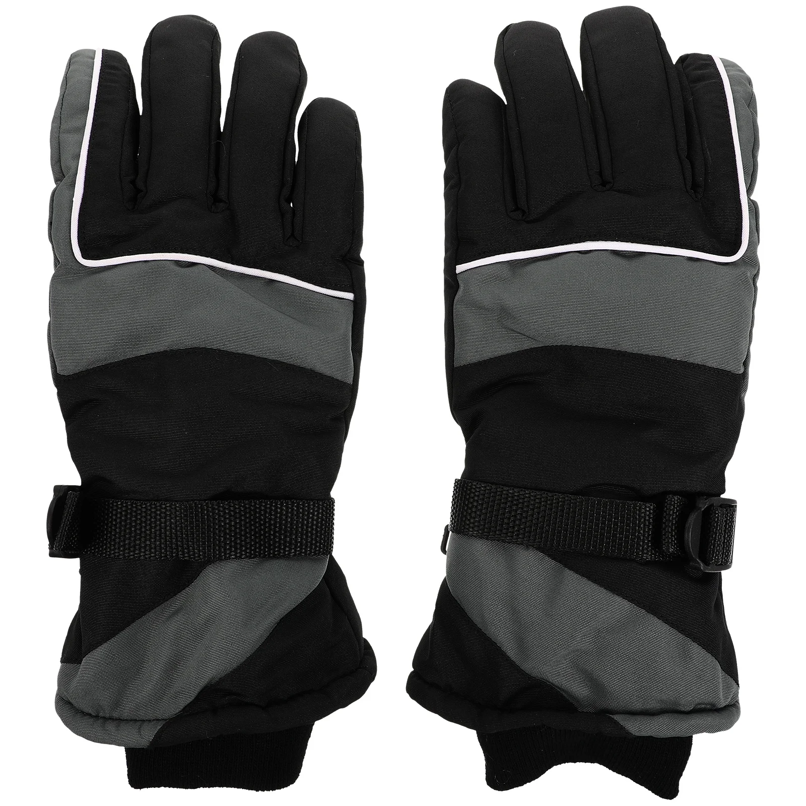 1 زوج مكافحة البرد قفازات مقاومة للماء الشتاء يندبروف قفازات ركوب الدراجات مع مشبك المعصم قابل للتعديل للتزلج ركوب الدراجات النارية #1