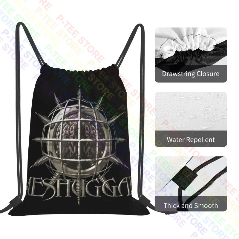 Meshuggah Drawstring Bags Gym Bag Cute Schoolbag Lightweight Multi-function