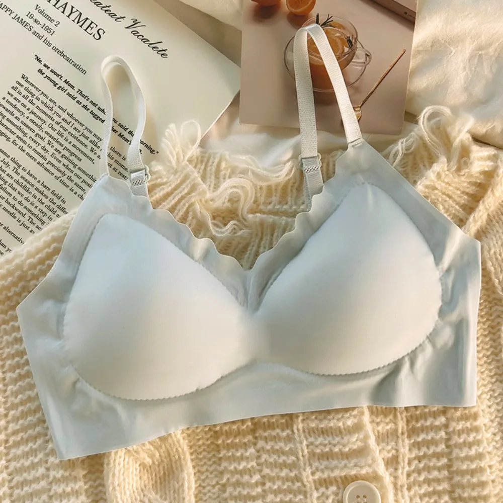 

Soft Seamless Bras Strapless Design No Steel Ring Small Chest Gathered To Prevent Sagging Comfortable Breathable