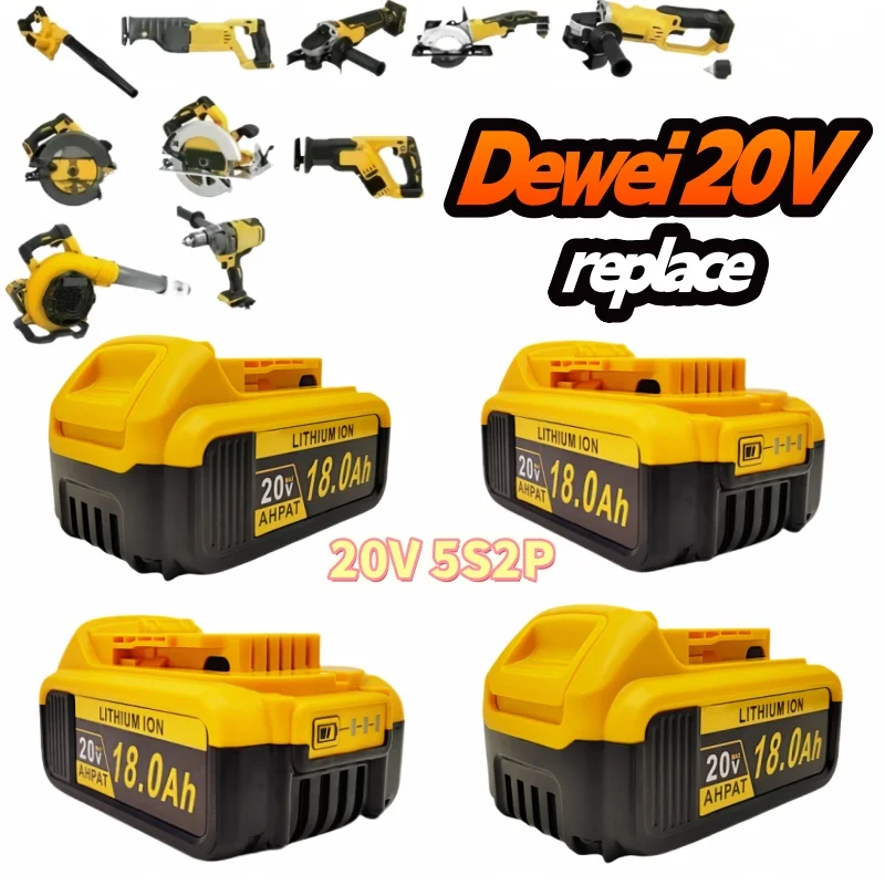 Suitable for DeWalt 20V 18.0Ah original lithium battery DCB206-2 DCB205-2 DCB205 DCB201 DCB203 and other rechargeable batteries