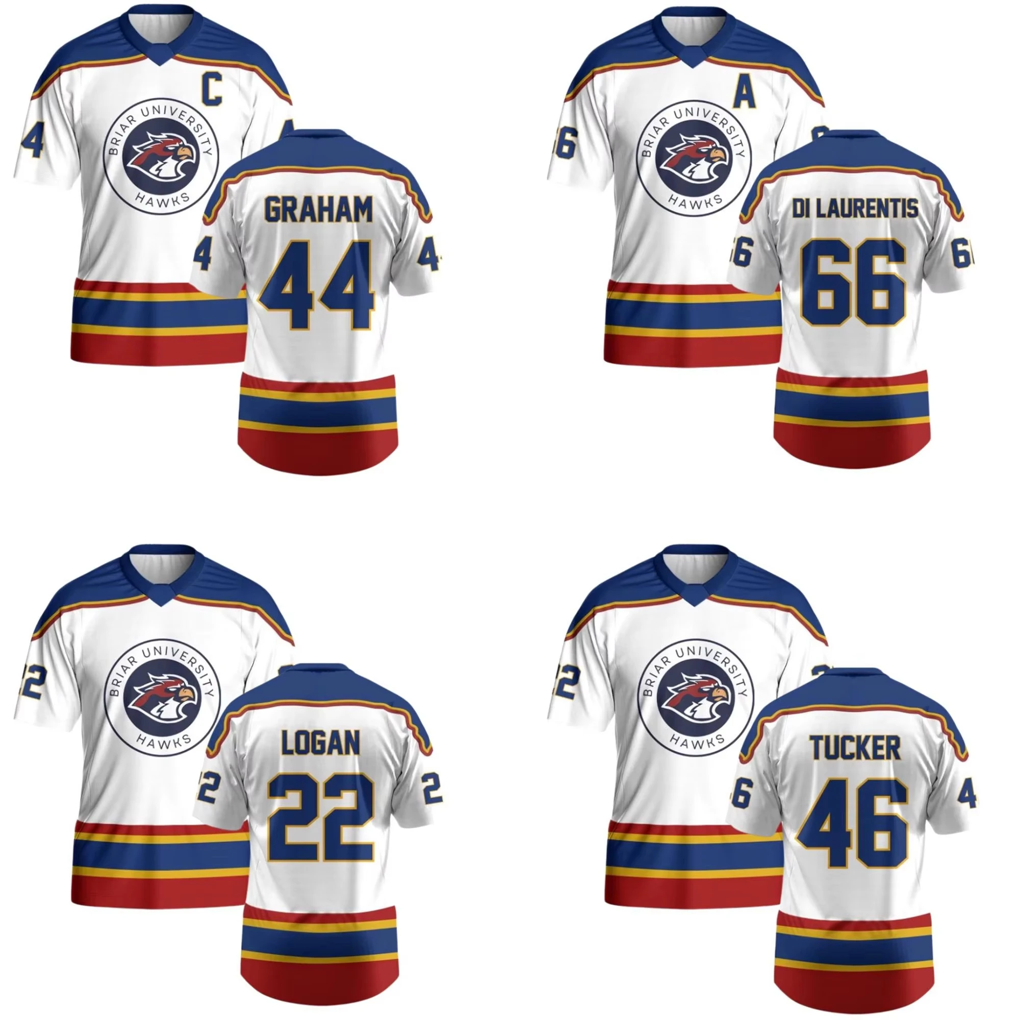 2026 Summer Hot Briar University Hawks Jersey, Garrett Graham 44 Off Campus Inspired Hockey Fan Shirt, College Romance Merch Y2k