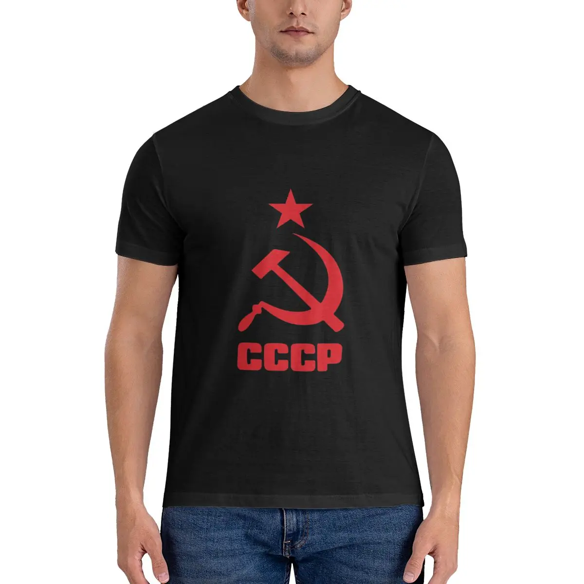 

Новая Красная футболка СССР с Советским Союзом, хлопковый топ, Однотонная футболка, топы, футболки