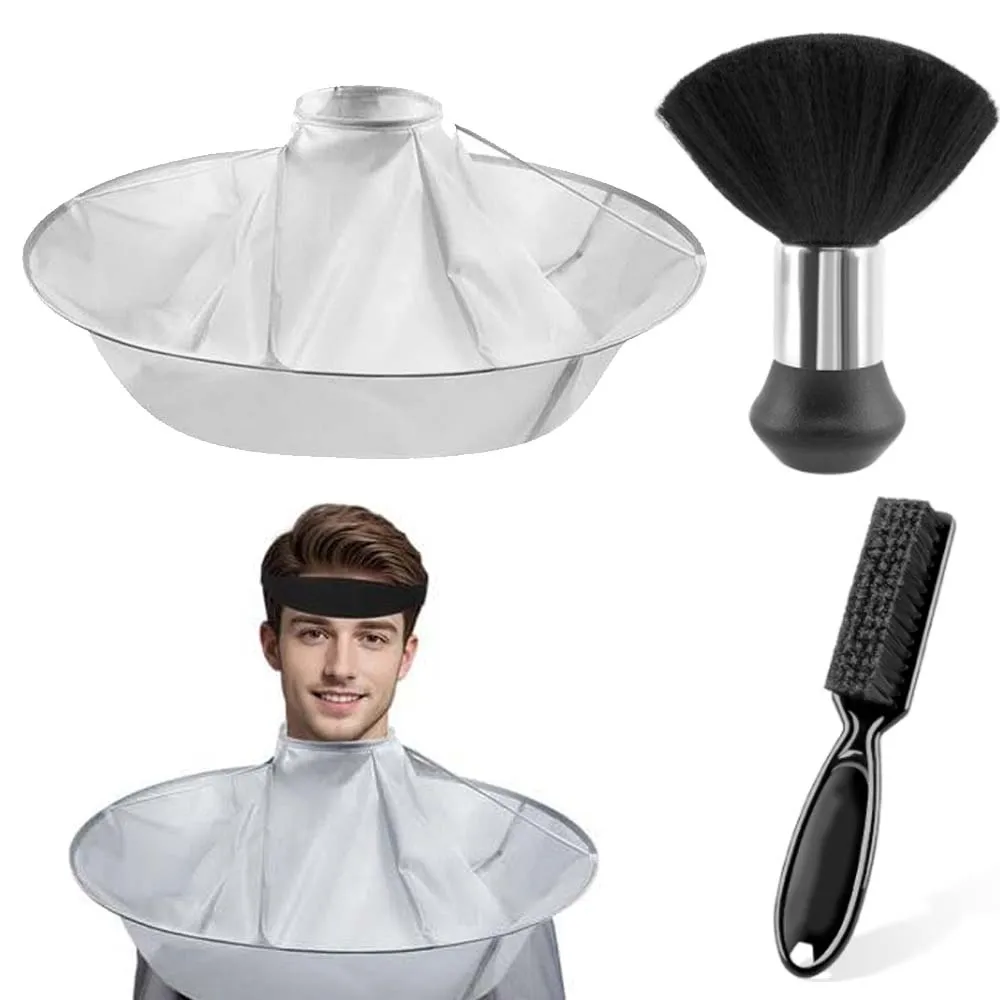 Kit de Corte de Cabelo, com Escova para Pescoço e Escova de Barbeiro, Acessórios Profissionais de Limpeza para Salão de Beleza