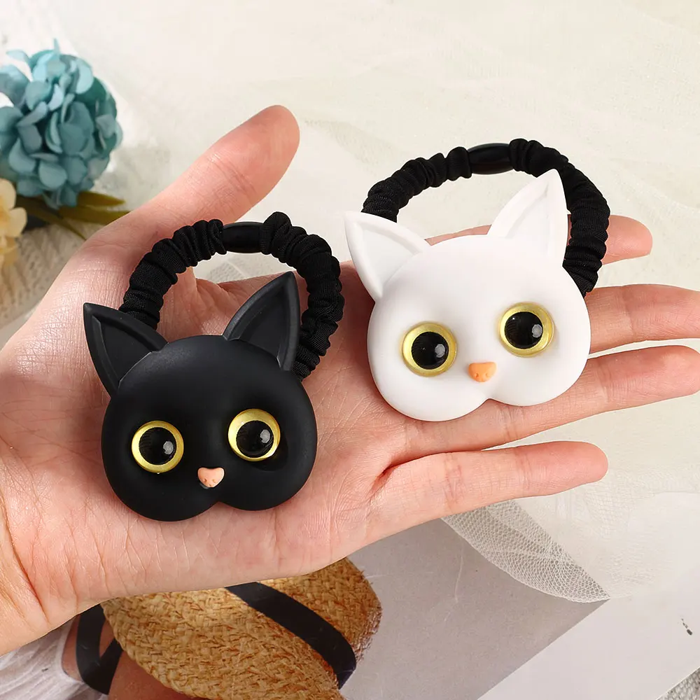 New Women Cute Cat Rubber Bands Elastic Hair Bands Korean Headwear Hair Ring Children for Girl Lovely Hair Accessories Ornaments