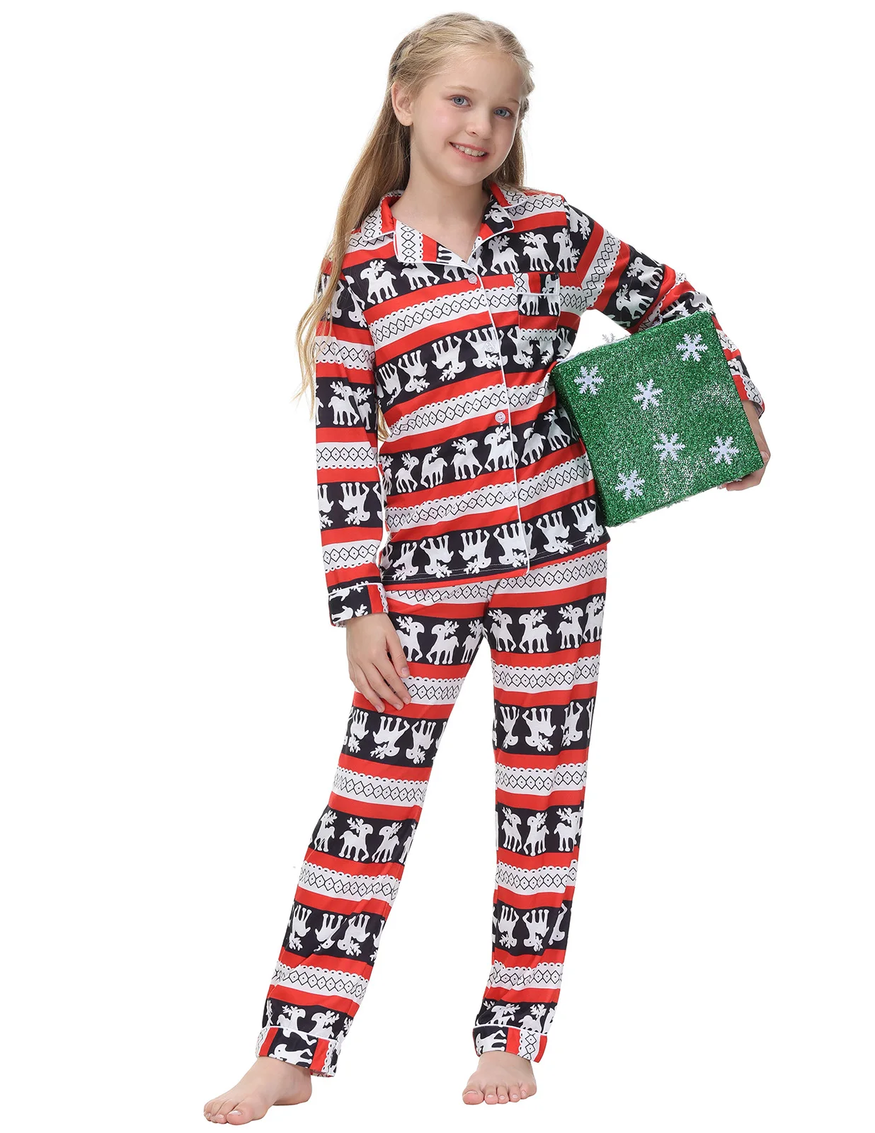 Unisex Girl Boy pyjama Children Sleepwear Classic Plaid Soft Cotton Long Sleeve Pajamas Set Christmas Cute cartoon pattern