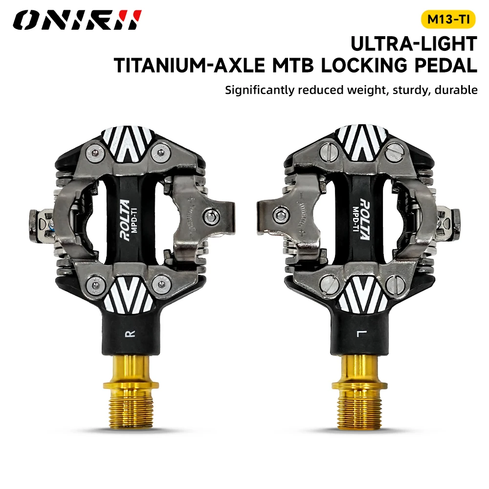 ONIRII M13-TI Titanium-Axle MTB Self-locking Pedal Injection-Molded Carbon SPD/SPD-SL for Mountain. Folding, Gravel Bike, BMX