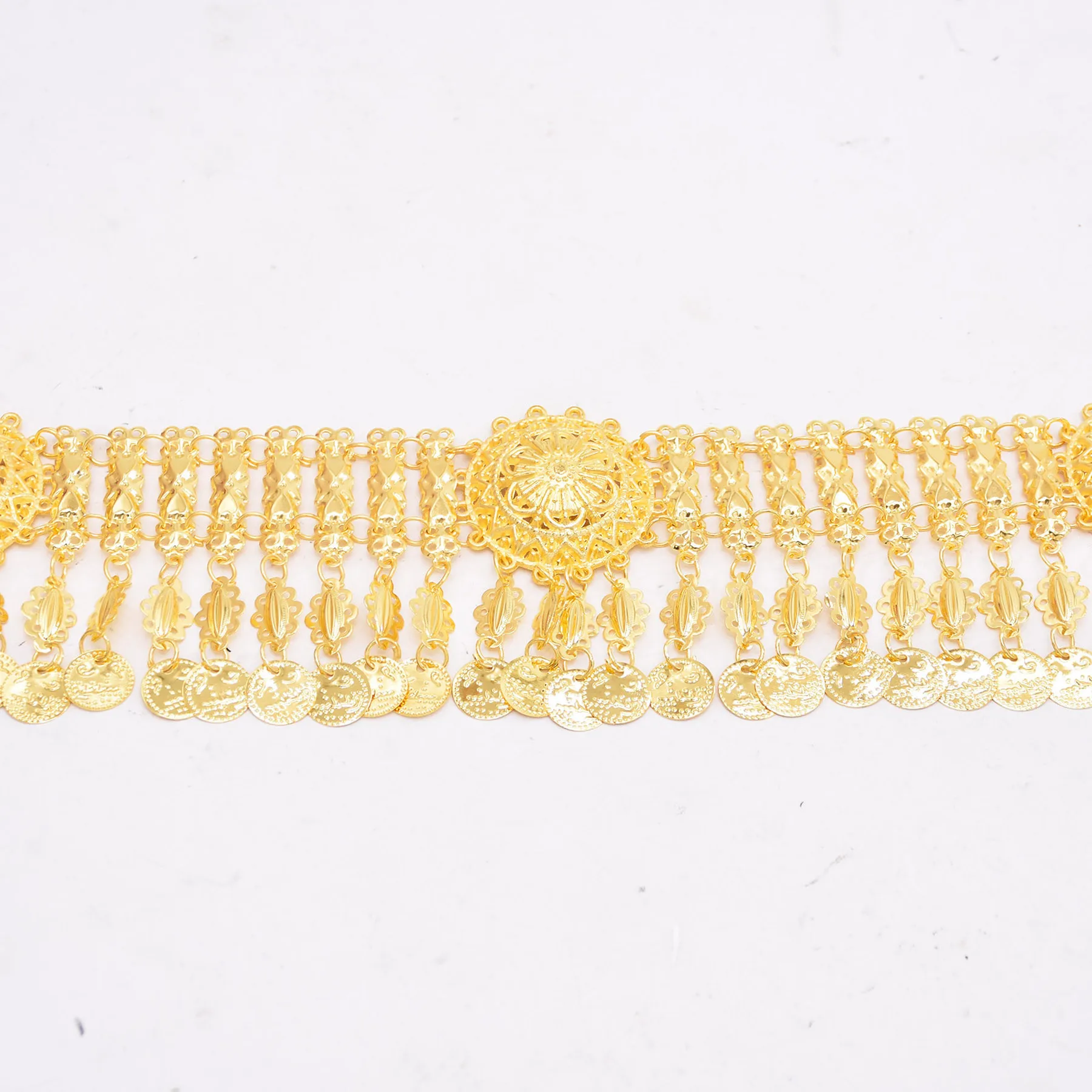 Golden Metal Coins Waist Belly Chains Fashion Indian Thai Traditional Ethnic Dance Accessories Belt Charm Women\'s Body Jewelry