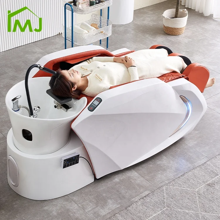 

Luxury Beauty Salon Hair Washing Chair Electric Head Spa Massage Table Shampoo Bed