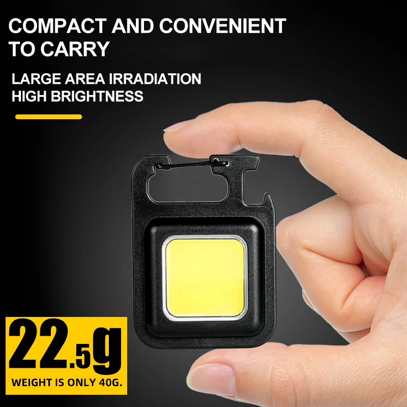 Super Bright MINI COB Keychain Flashlight Charging Lamp Camping Lights with Magnet 3 Lighting Modes for Camping Home