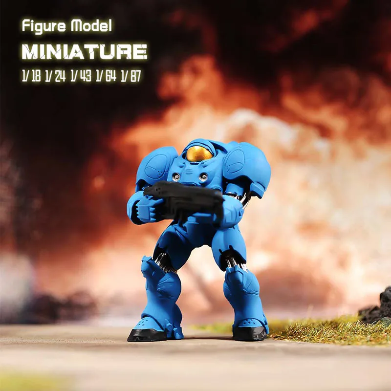 Miniature 1/87 1/64 1/43 1/24 1/18 Robot Mech Combat Fighter Figure Street Scene Sand Table Photography Model for Car Vehicle