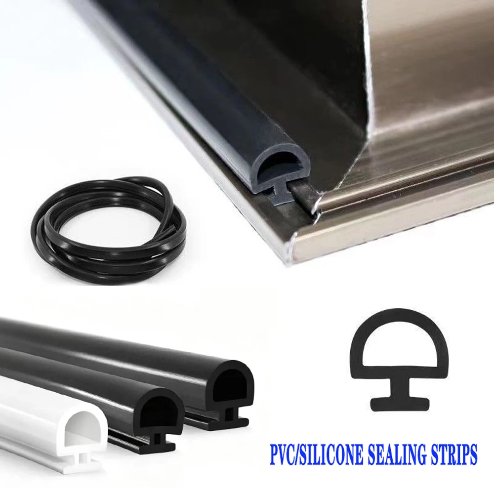 1/510M Bottom Width 4.2/5/6/7mm Silicone Sealing Strips Bridge Aluminum Door/window Sealed Plastic Strips Gasket Weatherstrip
