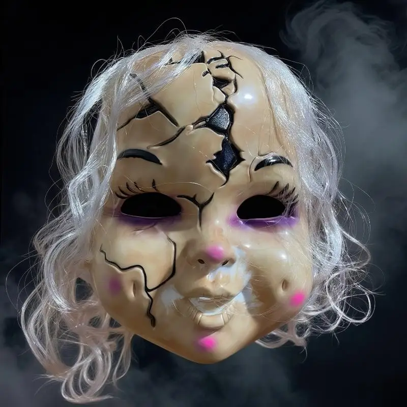 Halloween Costume Props,1Pcs Scary Ghost Chucky Doll Mask, Full Face Helmet for Masquerade Party, Cosplay Headwear view 5