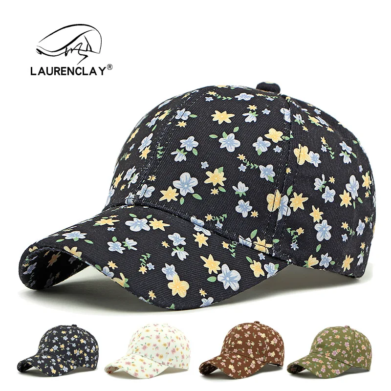 

new printed duck tongue women's Korean version fashionable versatile floral baseball cap outdoor sun protection hat