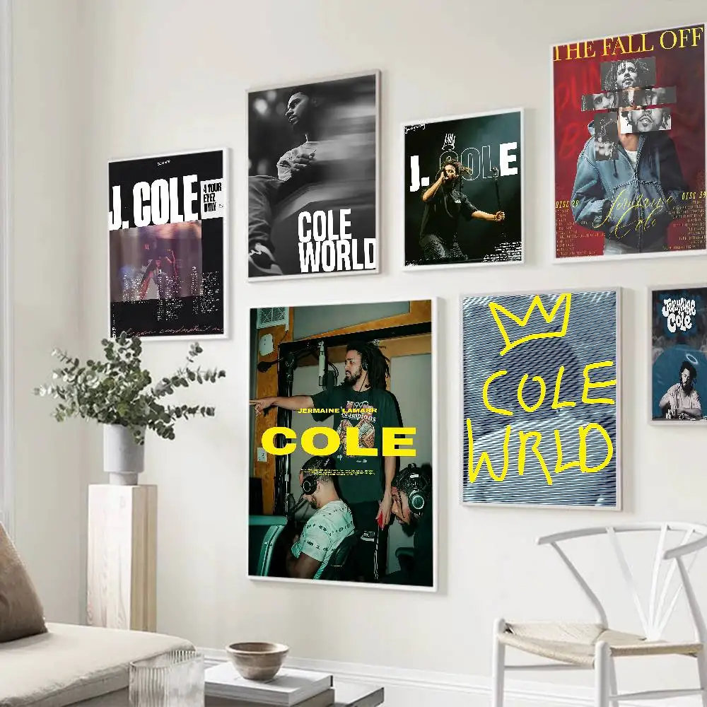 Singer J-Cole Vintage Posters Sticky Whitepaper Prints Posters Artwork Posters Wall Stickers
