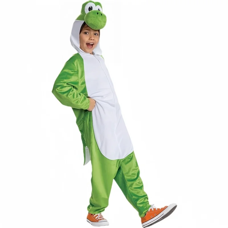 New Mario Bros Yoshi One Piece Pajamas Anime Men Halloween Cosplay Jumpsuit Costume Cartoon Carnival Party Role Play Props