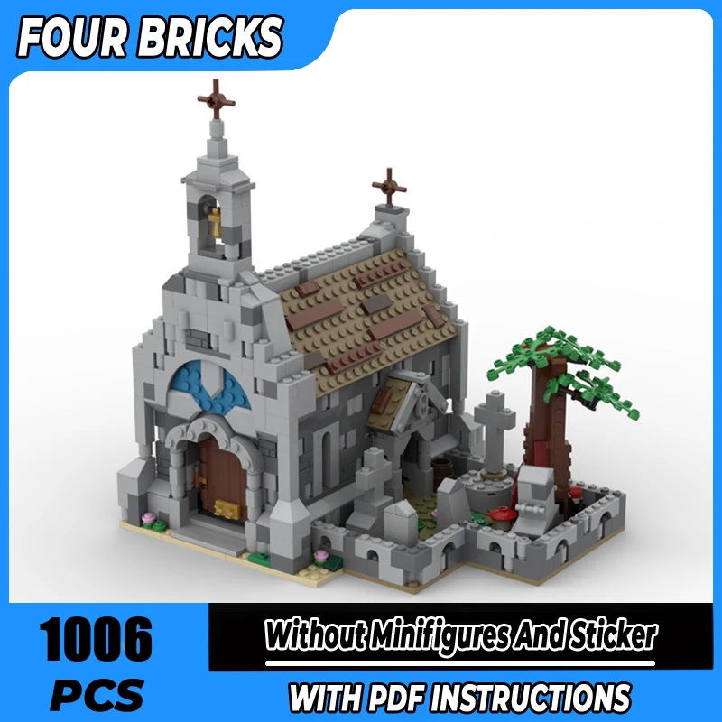 

Moc Building Blocks 31120 - Medieval Chapel Technology Modular Bricks Model Gifts Christmas Toys DIY Sets Assembly
