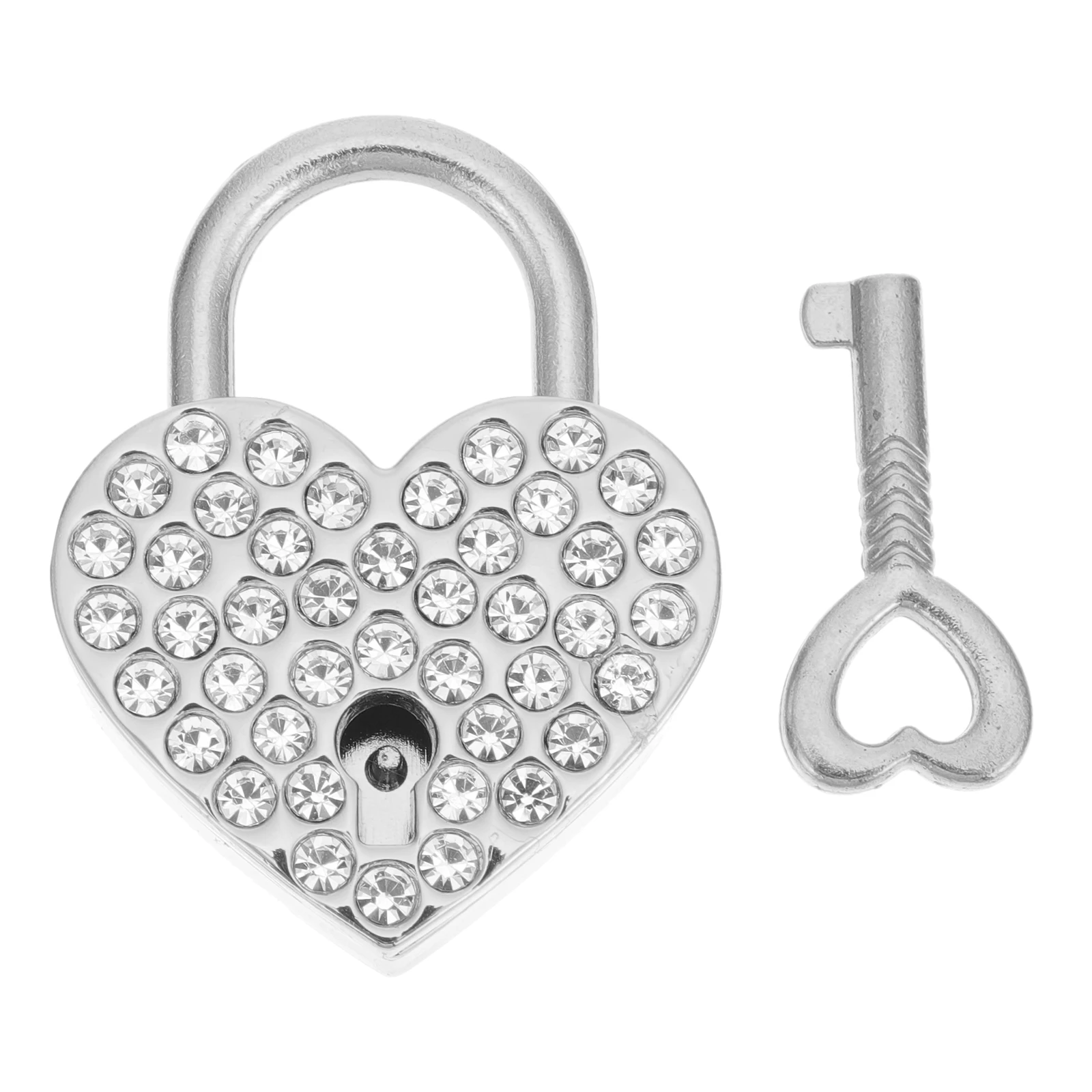 

1 set Heart-Shaped Lock Zinc Alloy Luggage Security Padlock Key Scenic Spot Scenic Wishing Bridge Tree Lovely Decor